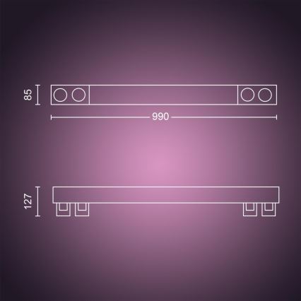 Philips - LED RGBW Ściemnialne oświetlenie punktowe Hue CENTRIS LED/40W/230V + 4xGU10/5,7W