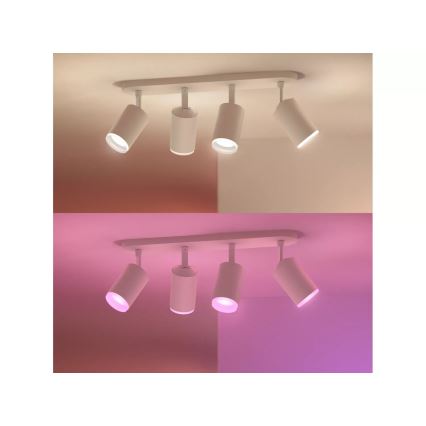 Philips - LED RGBW Oświetlenie punktowe ściemnialne Hue FUGATO 4xGU10/4,2W/230V 2000-6500K biały