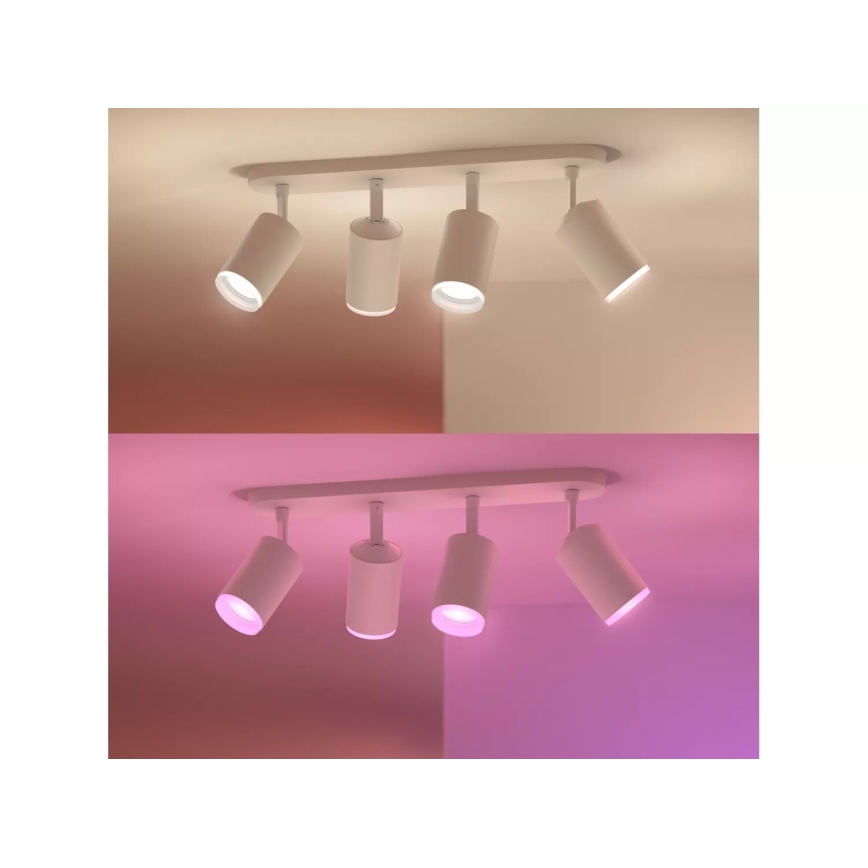 Philips - LED RGBW Oświetlenie punktowe ściemnialne Hue FUGATO 4xGU10/4,2W/230V 2000-6500K biały