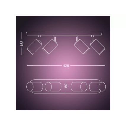 Philips - LED RGBW Oświetlenie punktowe ściemnialne Hue FUGATO 4xGU10/4,2W/230V 2000-6500K biały