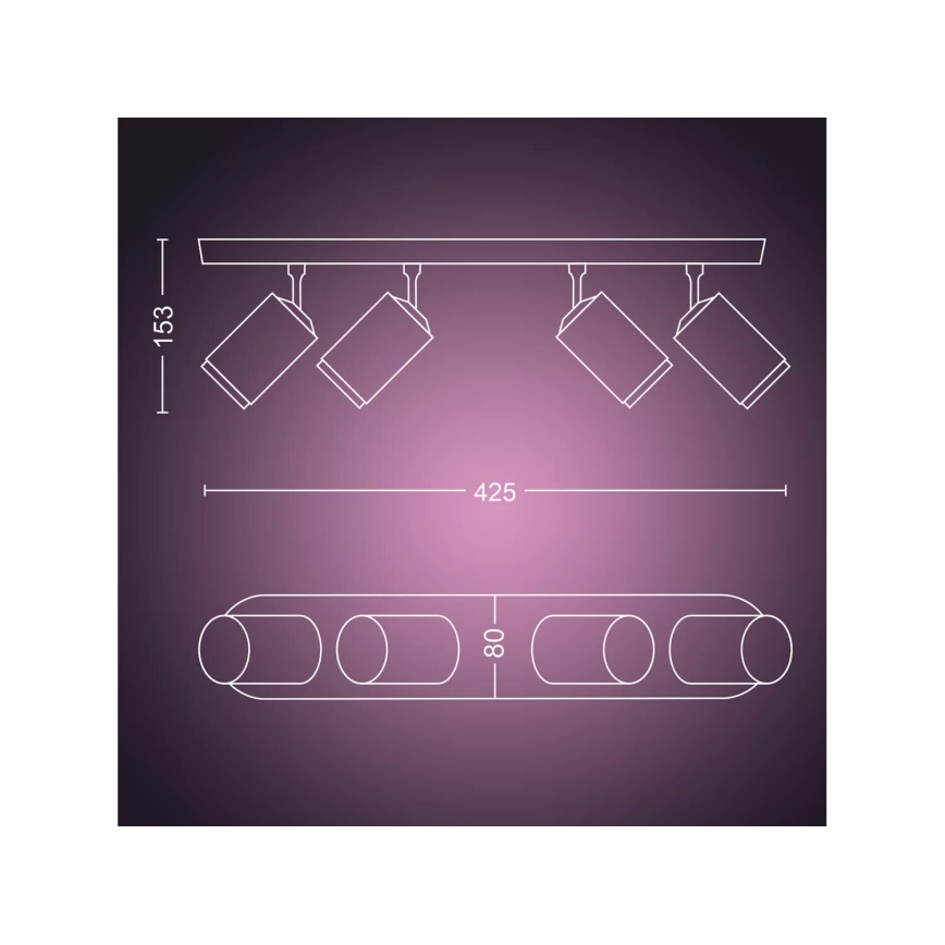 Philips - LED RGBW Oświetlenie punktowe ściemnialne Hue FUGATO 4xGU10/4,2W/230V 2000-6500K biały