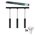 Philips - LED RGBW ściemnialna lampa wisząca na lince w systemie szynowym EASYLINK HUE 3xGU10/4,7W/230V 2200-6500K 1m czarna