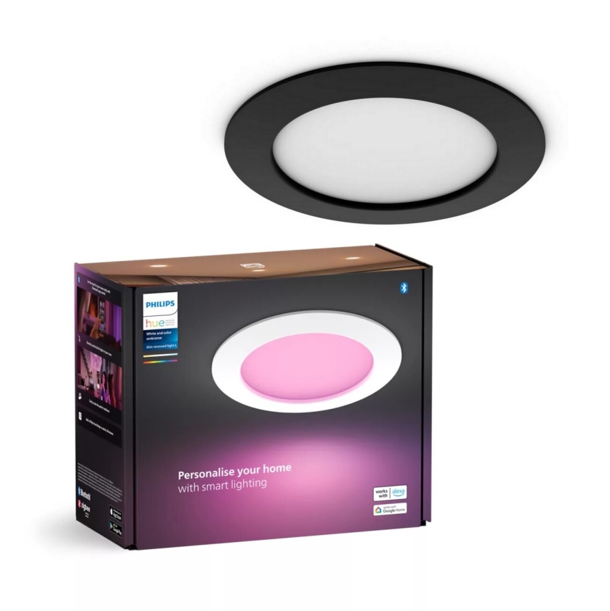 Philips - LED RGBW Ściemnialna łazienkowa oprawa wpuszczana Hue SLIM LED/12W/230V IP44 2200-6500K