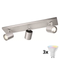 Philips - LED RGBW ściemnialna oprawa punktowa 3xGU10/4,8W/230V matowy chrom + pilot zdalnego sterowania