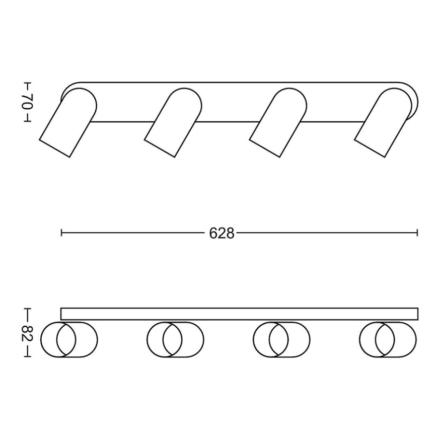 Philips - LED RGBW ściemnialna oprawa punktowa PONGEE 4xGU10/4,9W/230V 2700-6500K czarna