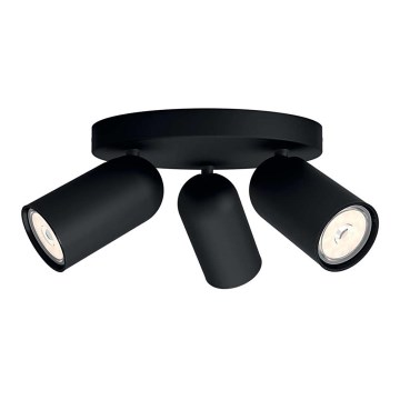 Philips - LED RGBW ściemnialna oprawa punktowa PONGEE 3xGU10/4,8W/230V 3000K czarna + pilot zdalnego sterowania