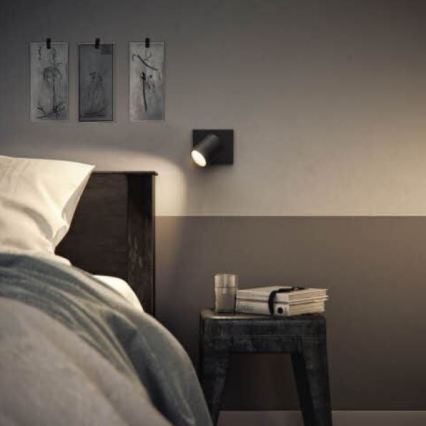 Philips - LED RGBW ściemnialna oprawa punktowa RUNNER 1xGU10/6,5W/230V 2700-6500K czarna