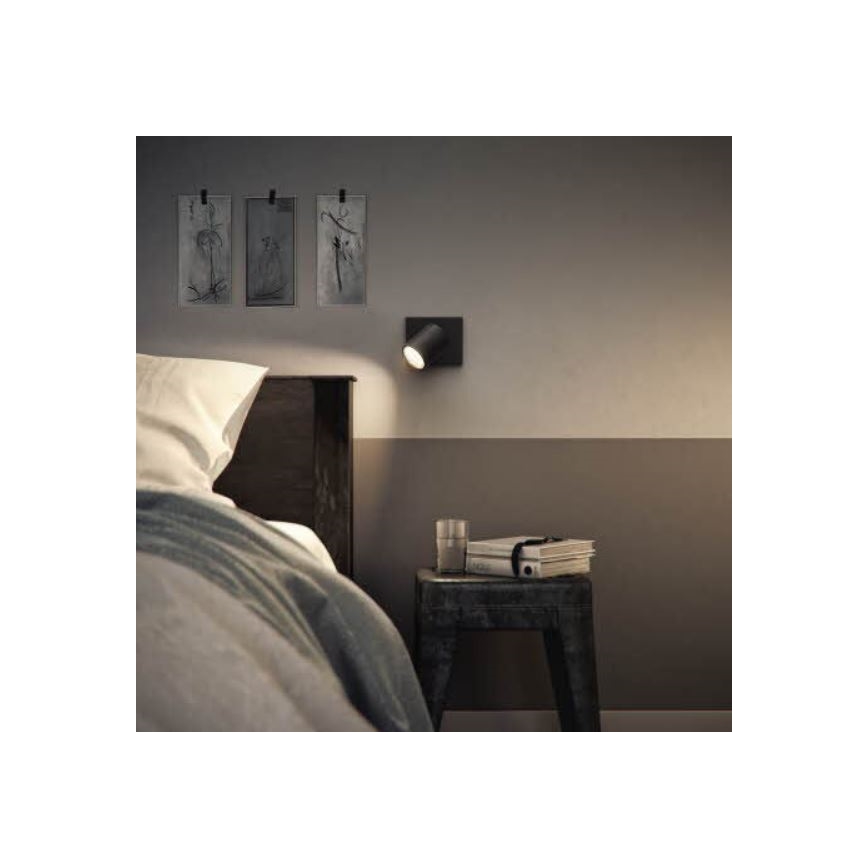 Philips - LED RGBW ściemnialna oprawa punktowa RUNNER 1xGU10/6,5W/230V 2700-6500K czarna