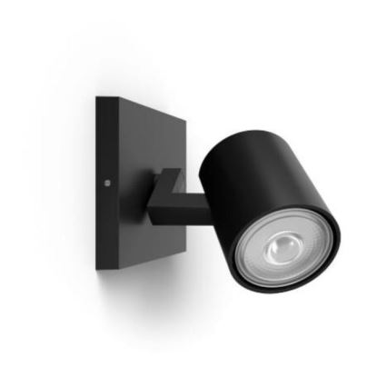 Philips - LED RGBW ściemnialna oprawa punktowa RUNNER 1xGU10/6,5W/230V 2700-6500K czarna