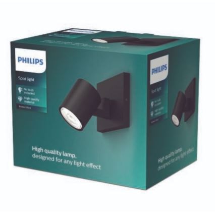 Philips - LED RGBW ściemnialna oprawa punktowa RUNNER 1xGU10/6,5W/230V 2700-6500K czarna
