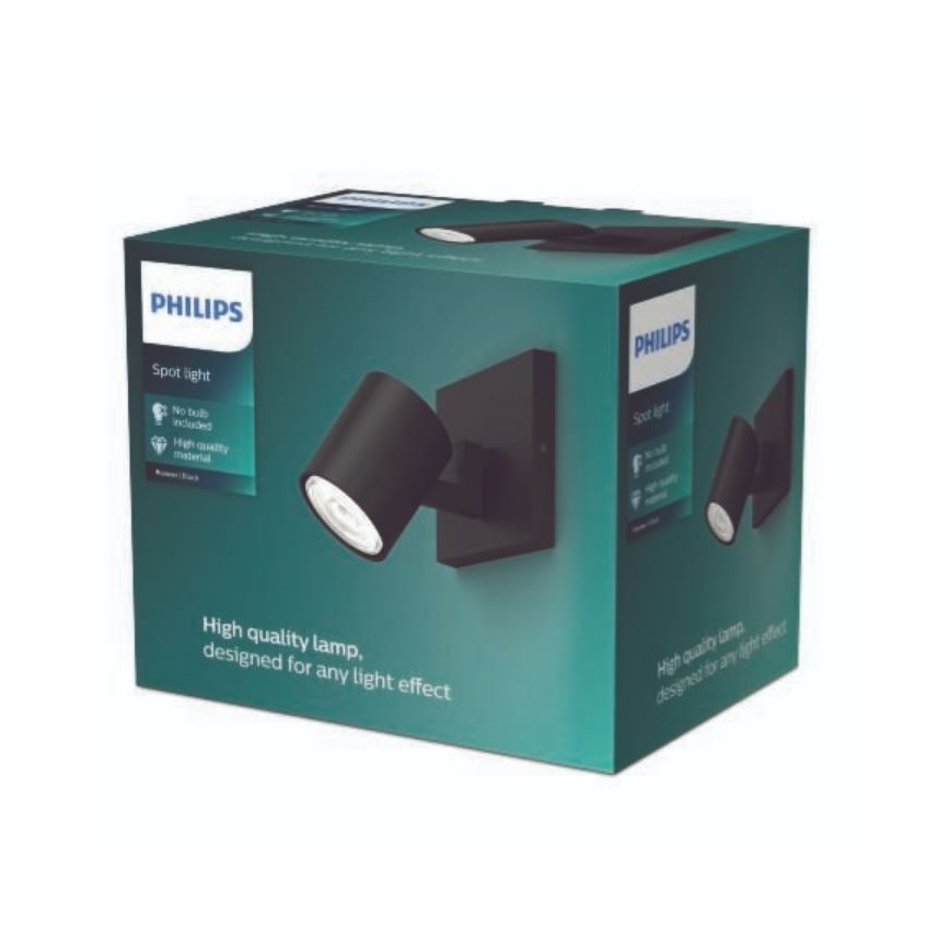 Philips - LED RGBW ściemnialna oprawa punktowa RUNNER 1xGU10/6,5W/230V 2700-6500K czarna