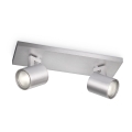 Philips - LED RGBW ściemnialna oprawa punktowa RUNNER 2xGU10/6,5W/230V 2700-6500K matowy chrom