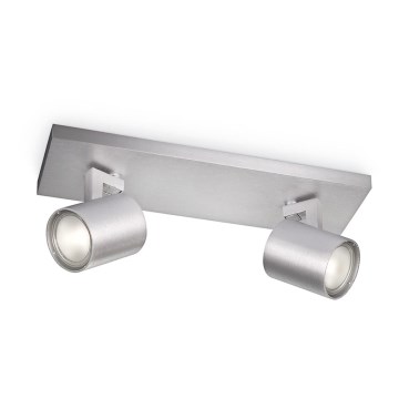 Philips - LED RGBW ściemnialna oprawa punktowa RUNNER 2xGU10/6,5W/230V 2700-6500K matowy chrom