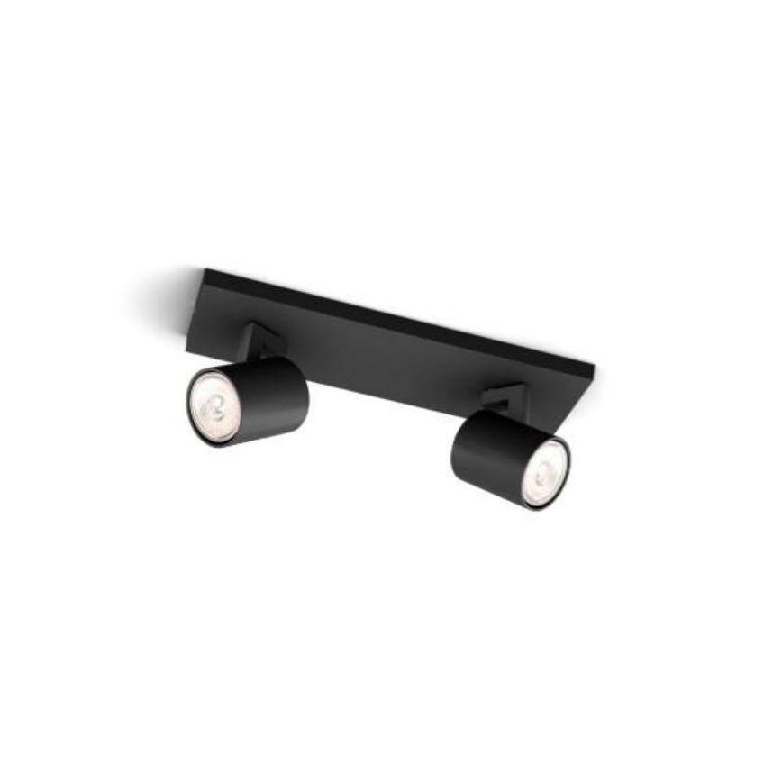 Philips - LED RGBW ściemnialna oprawa punktowa RUNNER 2xGU10/6,5W/230V 2700-6500K czarna