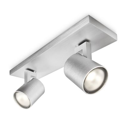 Philips - LED RGBW ściemnialna oprawa punktowa RUNNER 2xGU10/6,5W/230V 2700-6500K matowy chrom