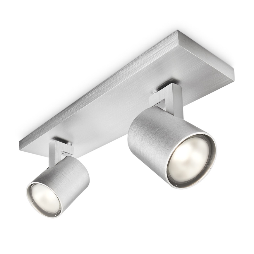 Philips - LED RGBW ściemnialna oprawa punktowa RUNNER 2xGU10/6,5W/230V 2700-6500K matowy chrom