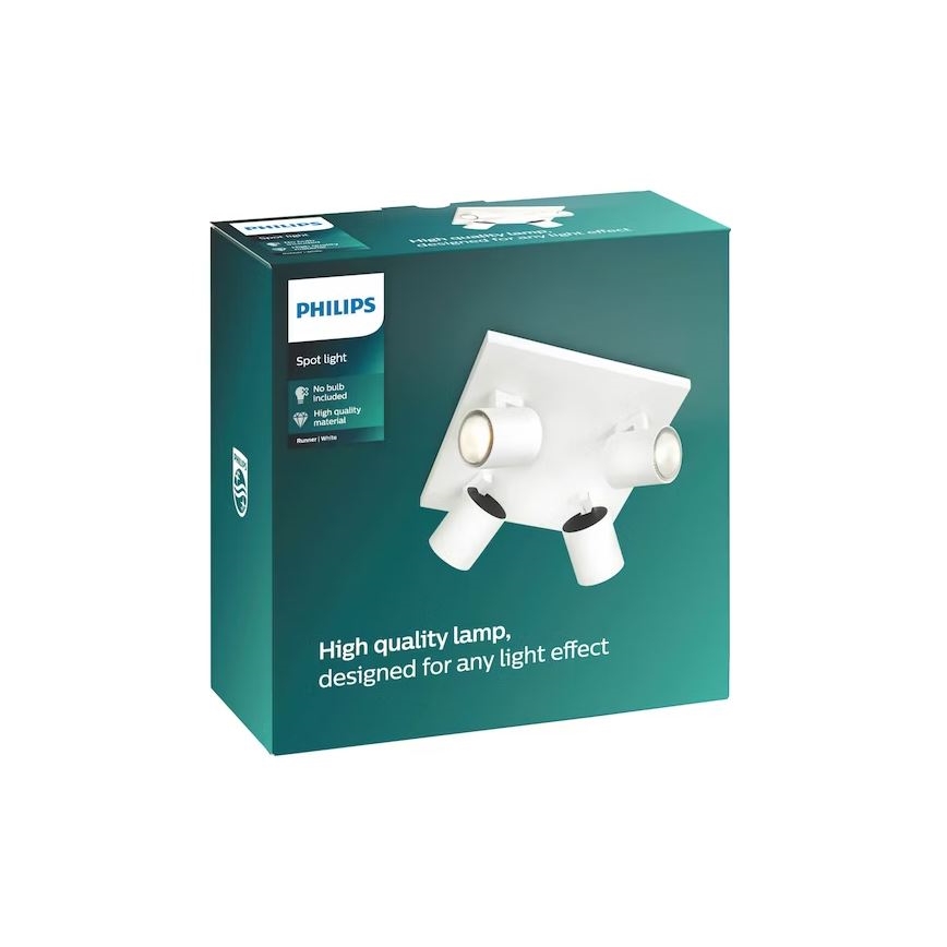 Philips - LED RGBW ściemnialna oprawa punktowa RUNNER 4xGU10/6,5W/230V 2700-6500K biała