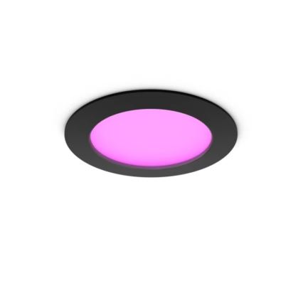 Philips - LED RGBW ściemnialna wpuszczana oprawa łazienkowa Hue SLIM LED/12W/230V 1000-20000K czarna IP44