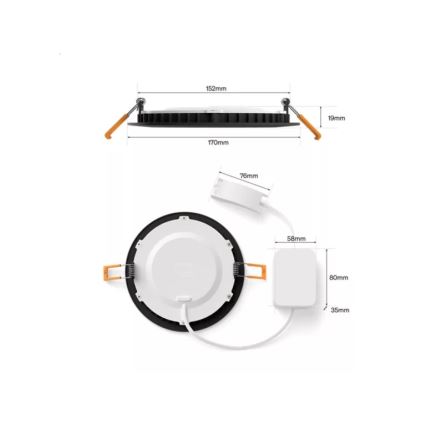 Philips - LED RGBW ściemnialna wpuszczana oprawa łazienkowa Hue SLIM LED/12W/230V 1000-20000K czarna IP44