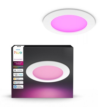 Philips - LED RGBW ściemnialna oprawa wpuszczana do łazienki Hue SLIM LED/12W/230V 1000-20000K biała IP44