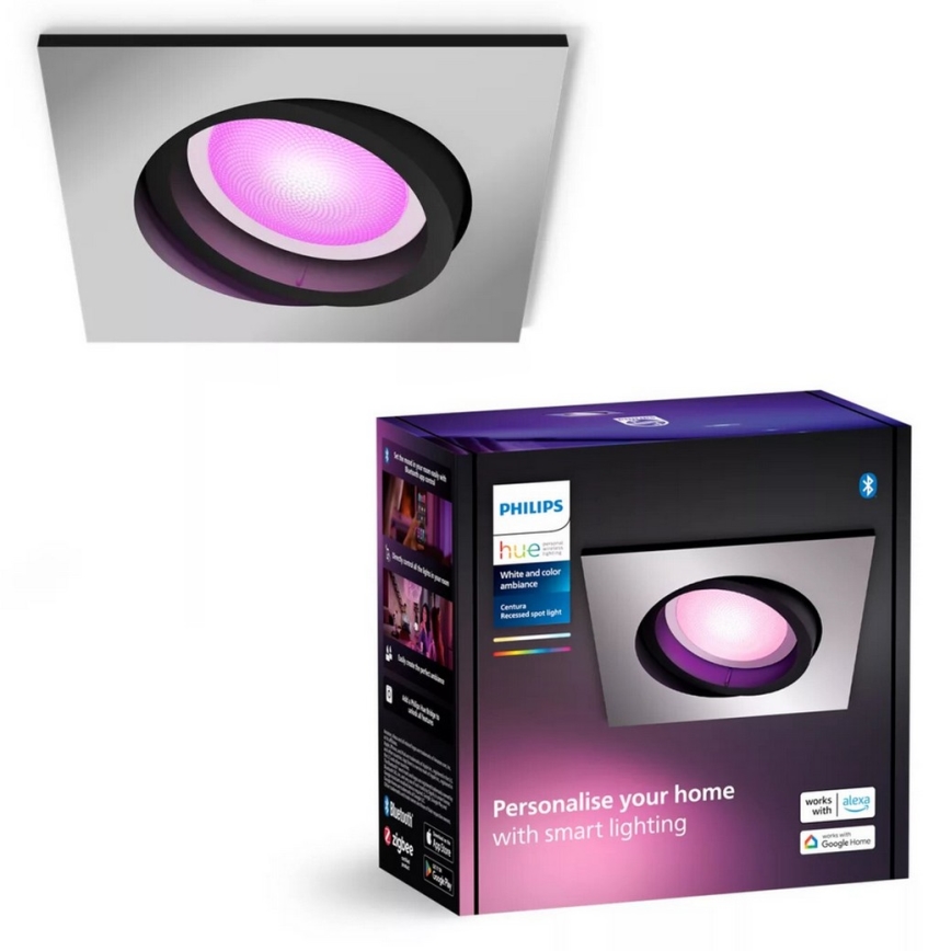 Philips - LED RGBW Ściemnialna oprawa wpuszczana Hue CENTURA 1xGU10/4,2W/230V 2000-6500K