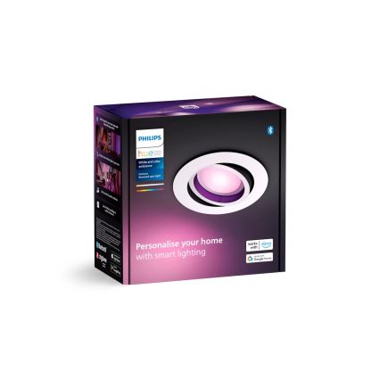 Philips - LED RGBW Ściemnialna oprawa wpuszczana Hue CENTURA 1xGU10/4,2W/230V 2000-6500K