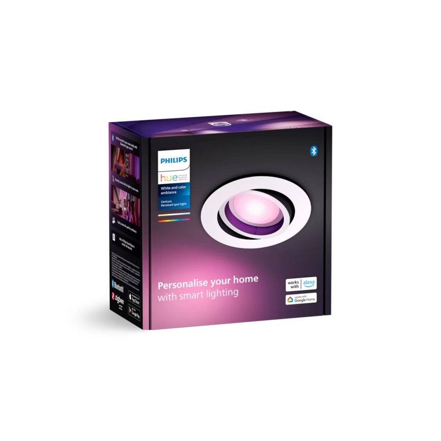 Philips - LED RGBW Ściemnialna oprawa wpuszczana Hue CENTURA 1xGU10/4,2W/230V 2000-6500K