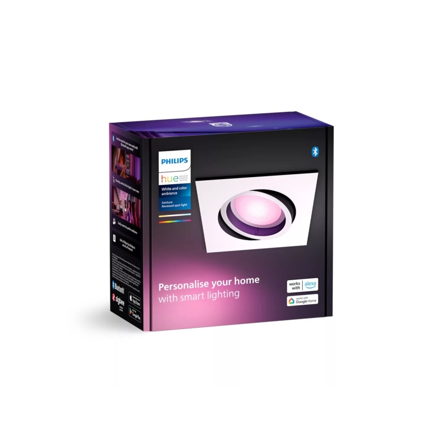 Philips - LED RGBW Ściemnialna oprawa wpuszczana Hue CENTURA 1xGU10/4,2W/230V 2000-6500K