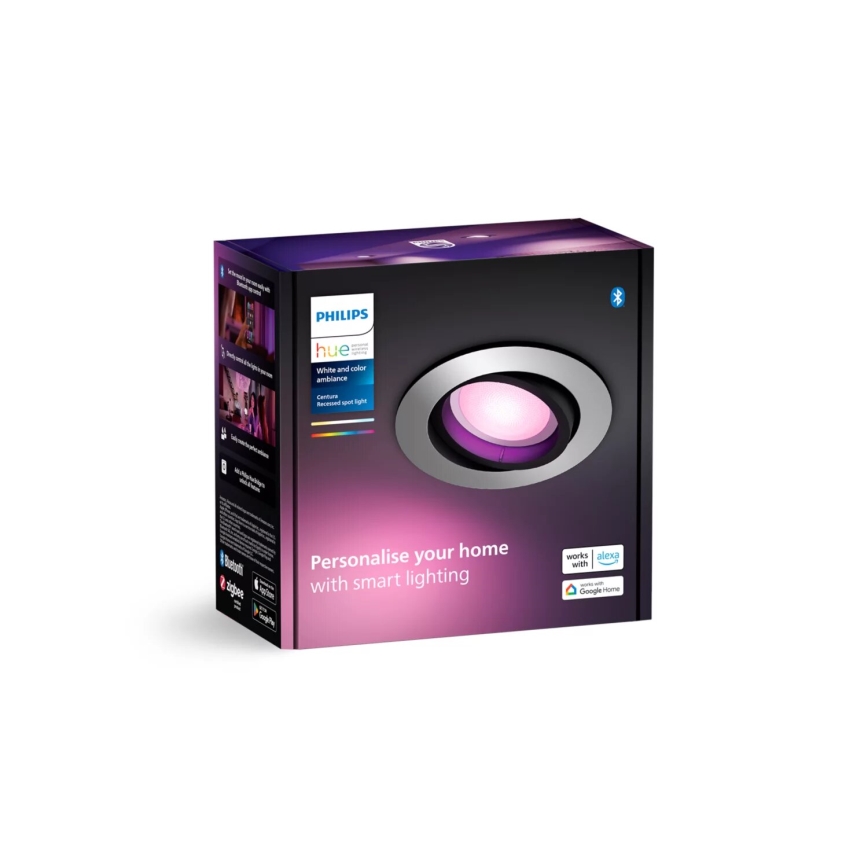 Philips - LED RGBW Ściemnialna oprawa wpuszczana Hue CENTURA 1xGU10/4,2W/230V 2000-6500K
