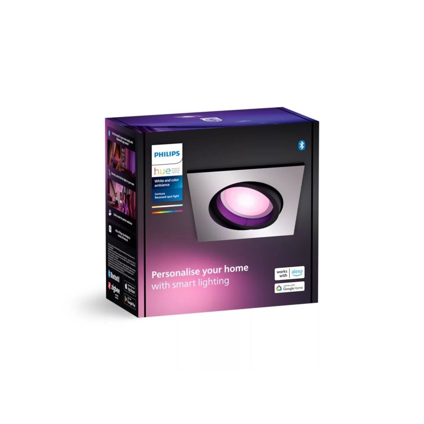 Philips - LED RGBW Ściemnialna oprawa wpuszczana Hue CENTURA 1xGU10/4,2W/230V 2000-6500K