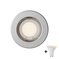 Philips - LED RGBW ściemnialna oprawa wpuszczana PERIDOT 1xGU10/6,5W/230V srebrna + pilot zdalnego sterowania