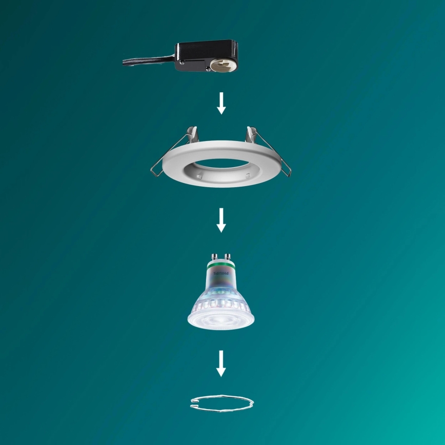 Philips - LED RGBW ściemnialna oprawa sufitowa wpuszczana PERIDOT 1xGU10/6W/230V biała + pilot zdalnego sterowania