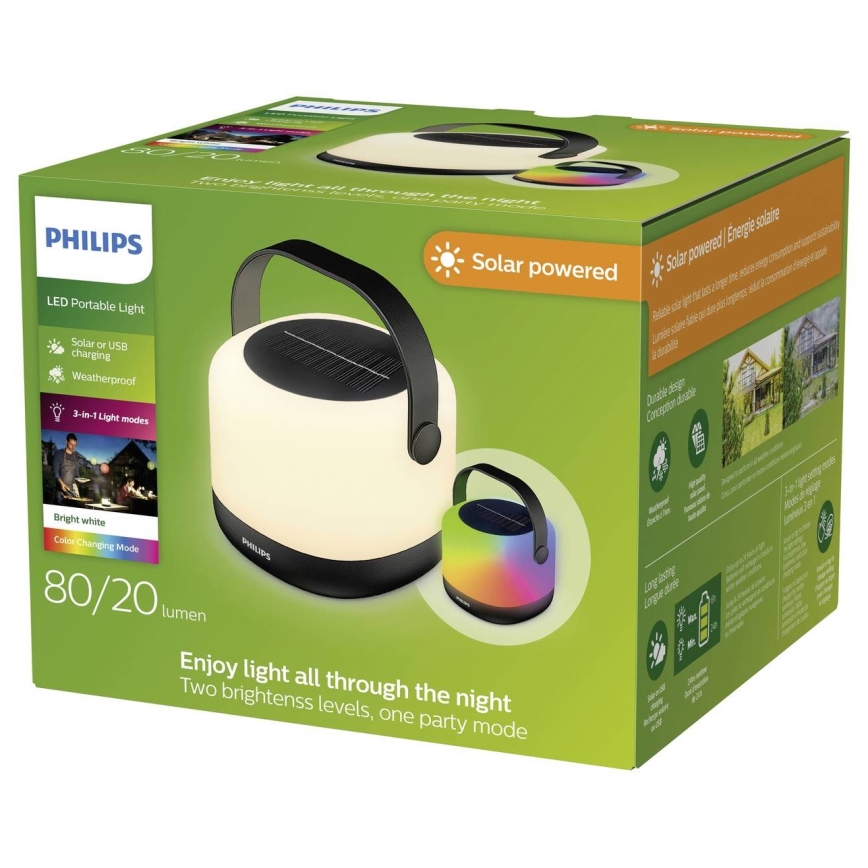 Philips - LED RGBW Ściemnialna solarna lampa przenośna ALULA LED/1,2W/5V IP44