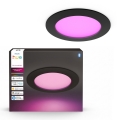 Philips - LED RGBW ściemnialna wpuszczana oprawa łazienkowa Hue SLIM LED/12W/230V 1000-20000K czarna IP44