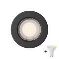 Philips - LED RGBW ściemnialna wpuszczana oprawa sufitowa PERIDOT 1xGU10/6,5W/230V czarna + pilot zdalnego sterowania