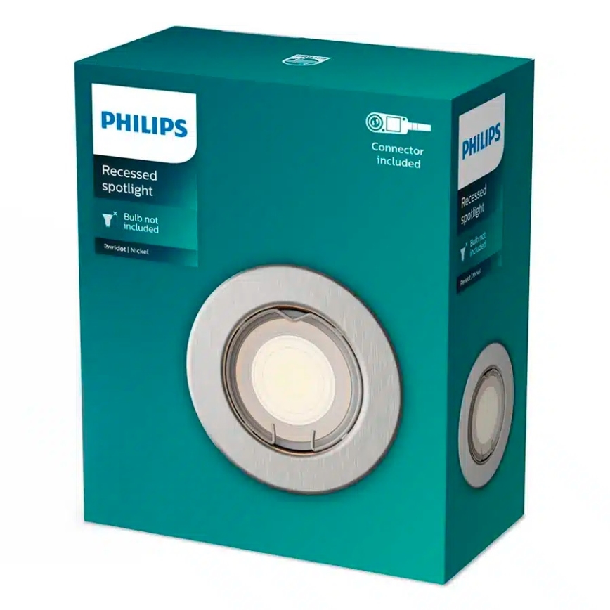 Philips - LED RGBW ściemnialna oprawa sufitowa wpuszczana PERIDOT 1xGU10/6,5W/230V 2700-6500K srebrna