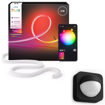 Philips - LED RGBW ściemnialna zewnętrzna taśma Hue NEON 5m LED/30W/230V 2200-6500K IP67 + czujnik ruchu