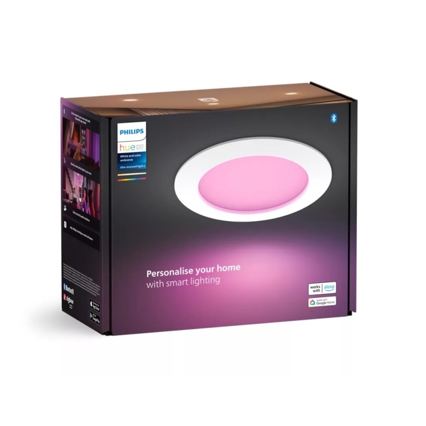Philips - LED RGBW Ściemnialna łazienkowa oprawa wpuszczana Hue SLIM LED/12W/230V IP44 2200-6500K