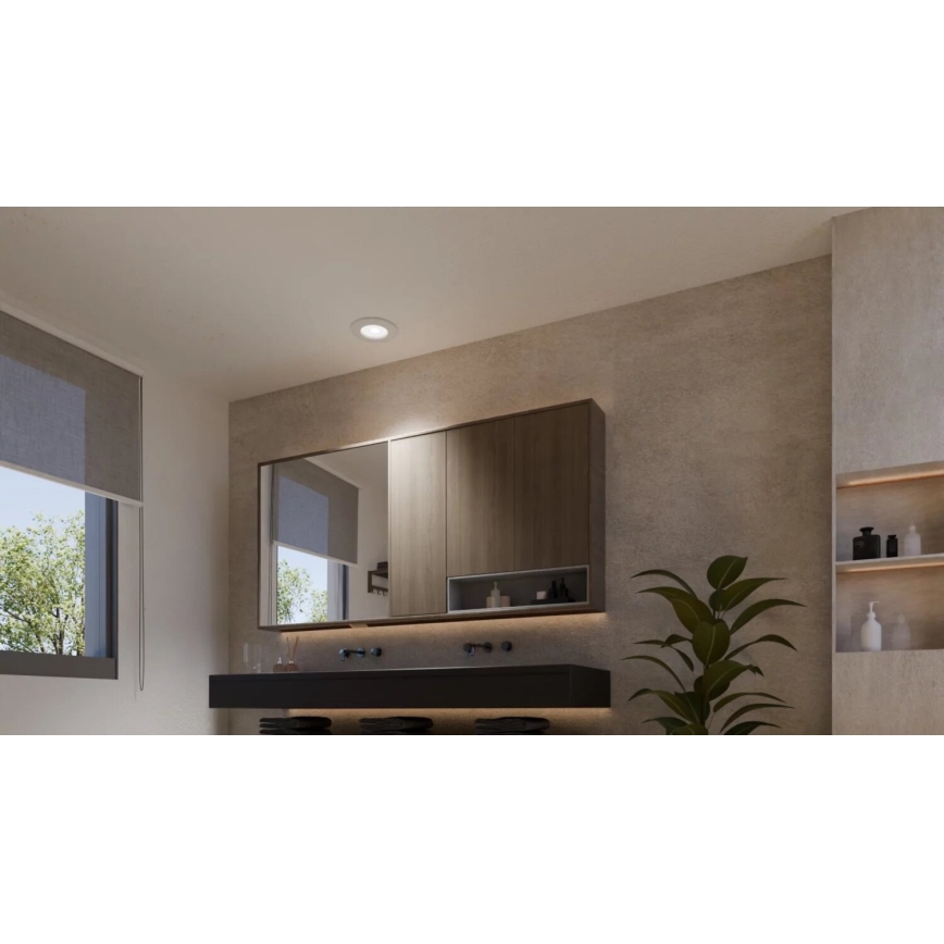 Philips - LED RGBW Ściemnialna łazienkowa oprawa wpuszczana Hue SLIM LED/8,3W/230V 2000-6500K IP44 biała
