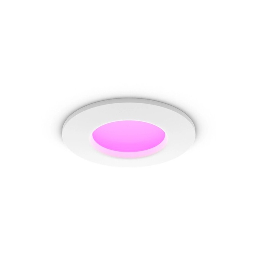 Philips - LED RGBW Ściemnialna łazienkowa oprawa wpuszczana Hue SLIM LED/8,3W/230V 2000-6500K IP44 biała