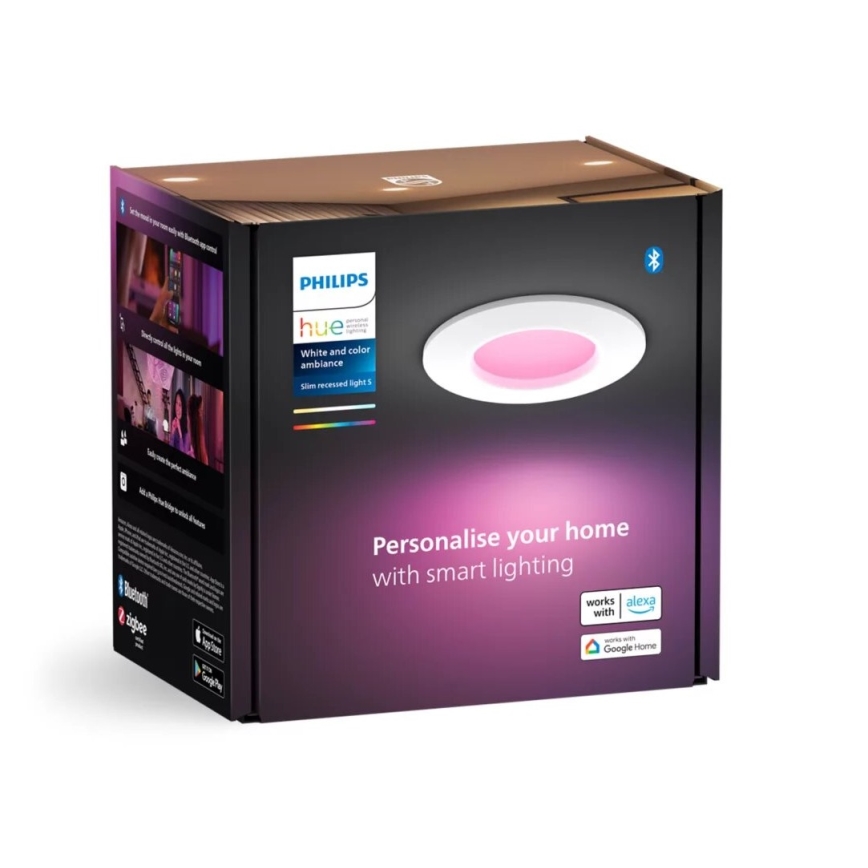 Philips - LED RGBW Ściemnialna łazienkowa oprawa wpuszczana Hue SLIM LED/8,3W/230V 2000-6500K IP44 biała