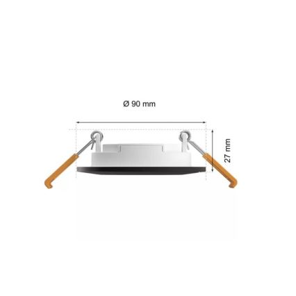 Philips - LED RGBW Ściemnialna łazienkowa oprawa wpuszczana Hue SLIM LED/8,3W/230V 2000-6500K IP44 czarna