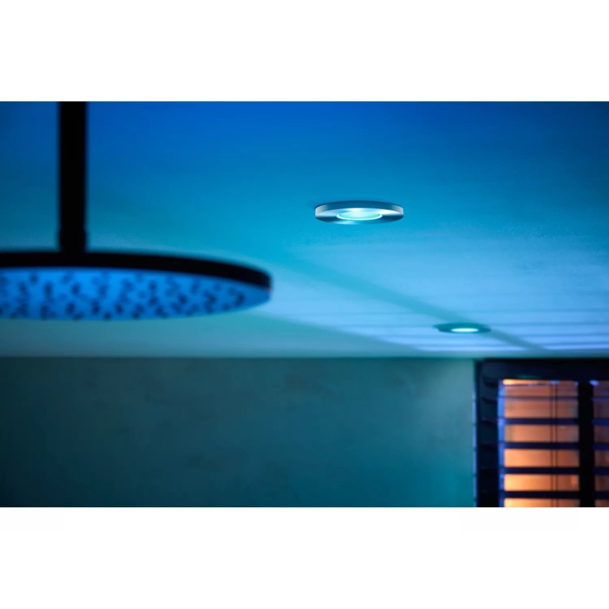 Philips - LED RGBW Ściemnialna łazienkowa oprawa wpuszczana Hue XAMENTO 1xGU10/4,2W/230V 2000-6500K IP44