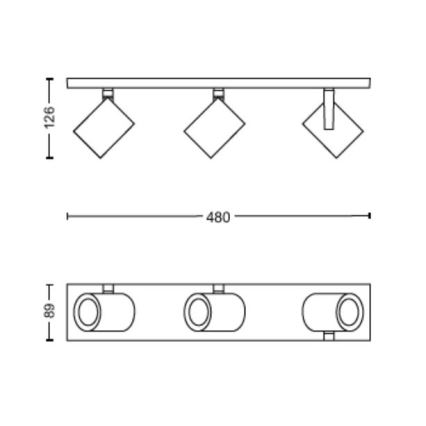 Philips - LED RGBW Ściemnialne oświetlenie punktowe Hue ARGENTA 3xGU10/4,2W/230V 2000-6500K