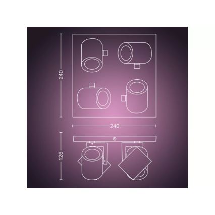 Philips - LED RGBW Ściemnialne oświetlenie punktowe Hue ARGENTA 4xGU10/4,2W/230V 2000-6500K