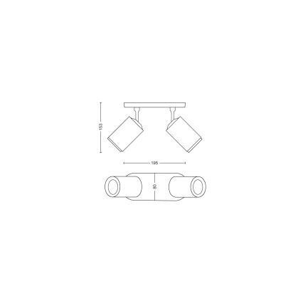 Philips - LED RGBW Ściemnialne oświetlenie punktowe Hue FUGATO 2xGU10/4,2W/230V 2000-6500K białe