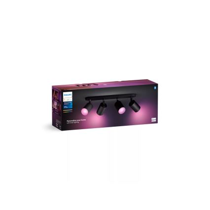 Philips - LED RGBW Ściemnialne oświetlenie punktowe Hue FUGATO 4xGU10/4,2W/230V 2000-6500K czarne