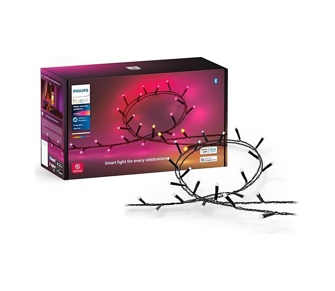 Philips-LED RGBW Ściemnialny łańcuch zewnętrzny HUE WACA 250xLED 24,4 m IP54