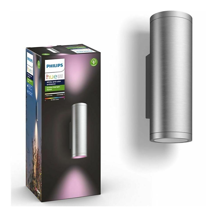Philips - LED RGBW Ściemnialny kinkiet zewnętrzny Hue APPEAR 2xLED/8W/230V IP44
