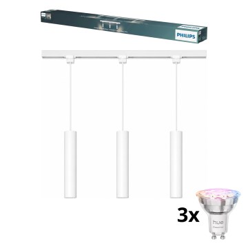 Philips - LED RGBW ściemnialny żyrandol na linkach w systemie szynowym EASYLINK HUE 3xGU10/4,7W/230V 2200-6500K 1m biały